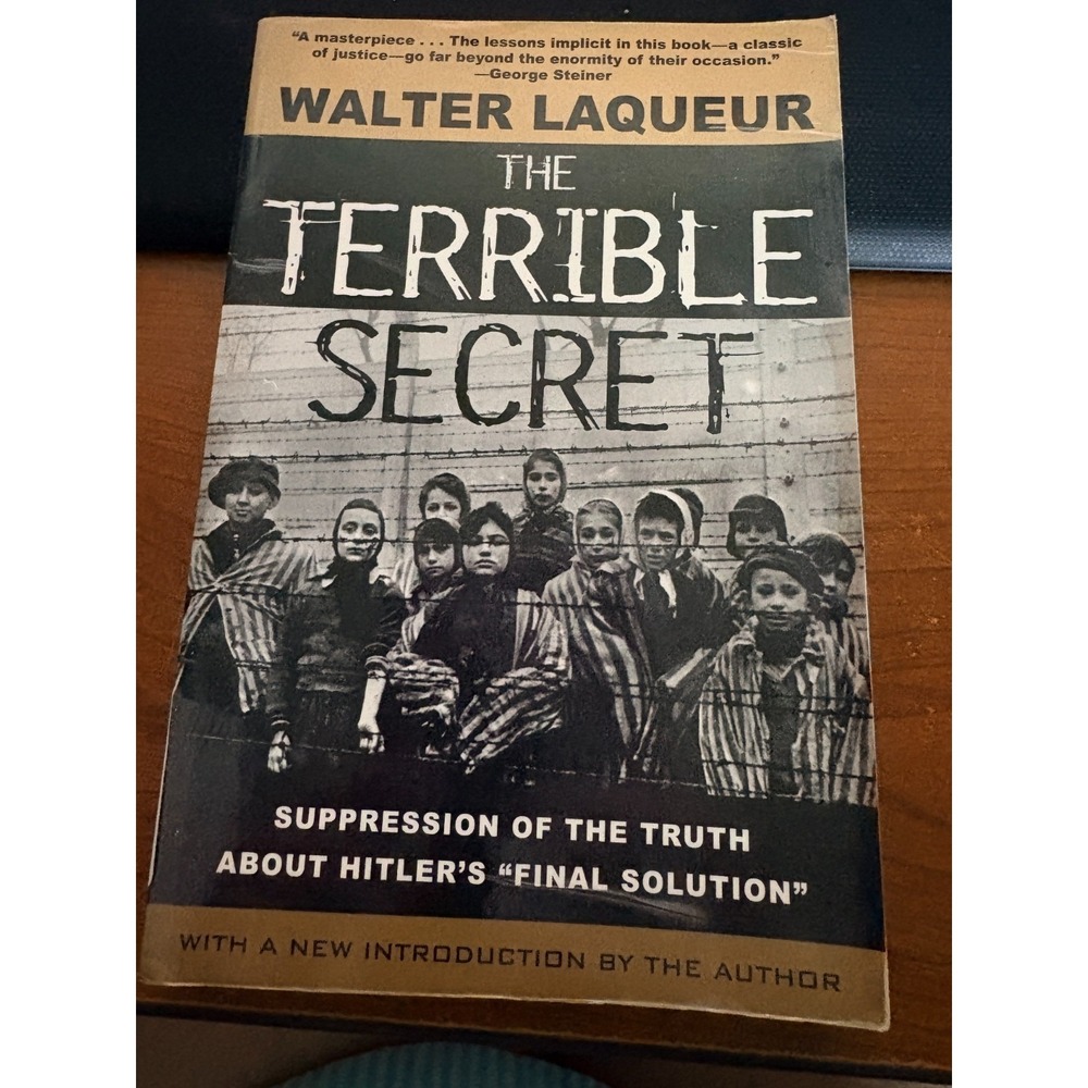 The‎ Terrible Secret Walter Laqueur Holocaust History Book TPB 1998 Vintage